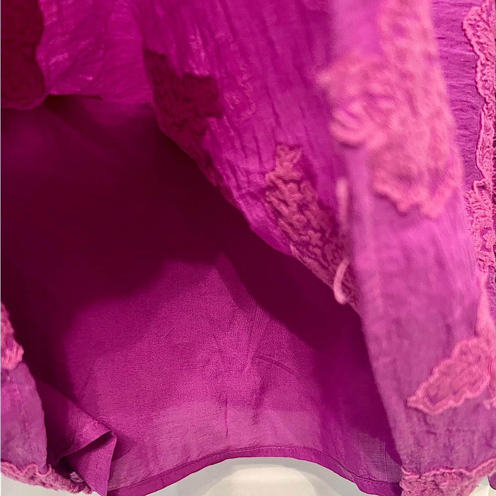 Bright purple Appliqué Boho Blouse by Loft - NWT - Picture 6 of 8
